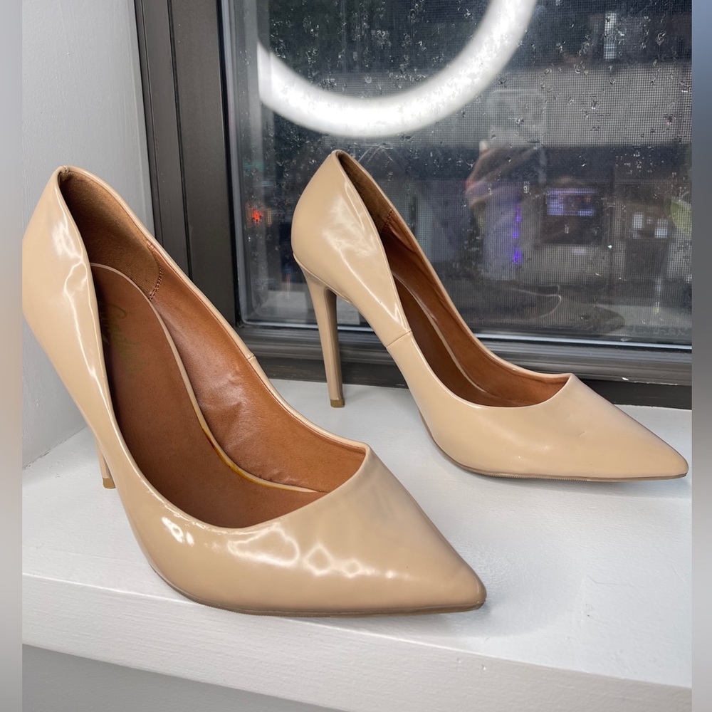Candie's Nude Pointed Toe Stiletto Heels